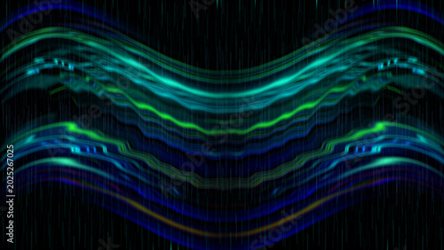 Foto Digital futuristic abstract motion background with  colour glassy wave background