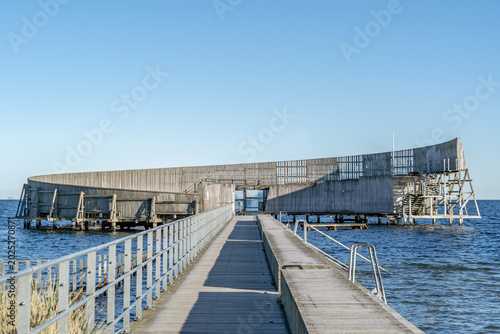 Kastrup Sea Bath (Kastrup Sobad) Wooden Pier, Minimalist Winter Bathing Concept, Copenhagen