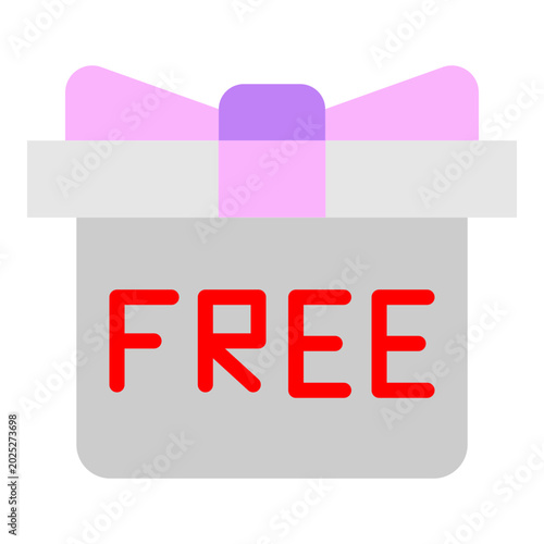 Tableau sur toile Free Gift Vector Flat Icon Design