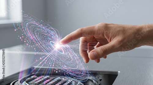 Futuristic Digital Energy Interface and Virtual Technology Interaction Concept