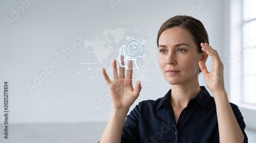 Futuristic Digital Interaction and Artificial Intelligence Technology Concept