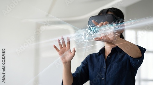 Virtual Reality and Artificial Intelligence Interactive Technology Concept