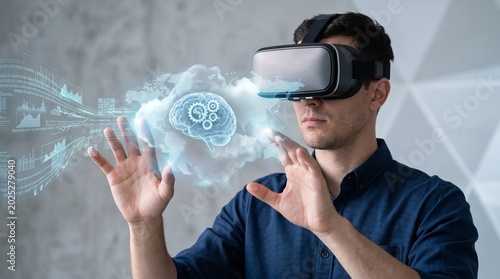 Virtual Reality and Artificial Intelligence Immersive Technology Concept