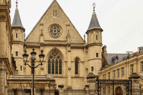 Canvas Print Sainte chapelle exterior on ile de la cite, displaying gothic architecture, ston