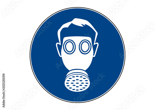 Tableau sur toile Use respiratory protection mandatory action vector sign illustration