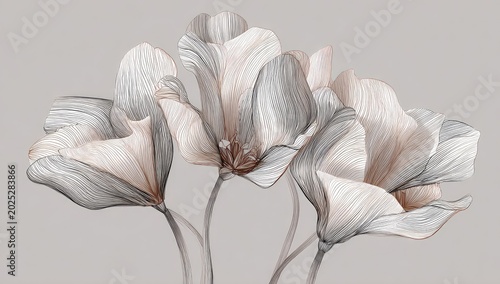 Elegant Abstract Floral Arrangement with Delicate Petals.