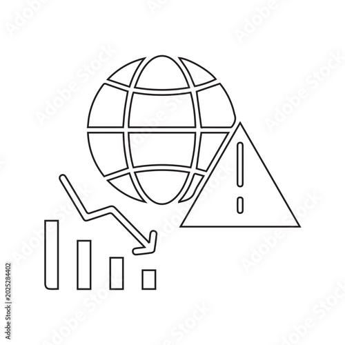Canvas Print Global Crisis Icon