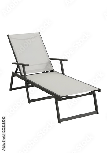 Outdoor Grey Lounge Chair Isolated Transparent Background