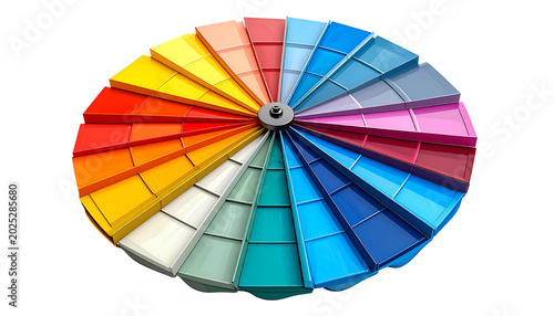 Paint Color Wheel Chart Showing Vibrant Palette and Selection Tool Isolated
