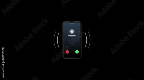 corporate mobile phone emoji vibrating on black background