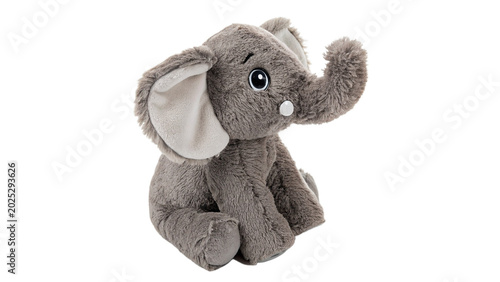Fotografía A cute soft fluffy grey elephant plush toy sitting calmly for children nursery i