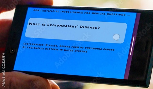 Fotografía Legionnaires' Disease question for ai on smartphone screen