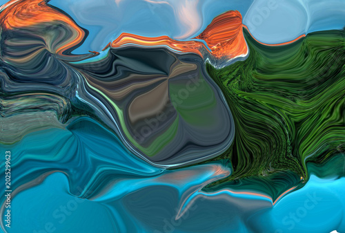 Abstract Fluid Landscape Background with Dynamic Topographic Liquid Earth Waves