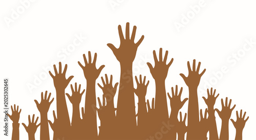 Tableau sur toile Crowd of Raised Hands Vector Illustration