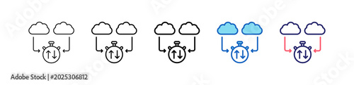 Photos Latency Icon In 5 Different Styles Set Collection.