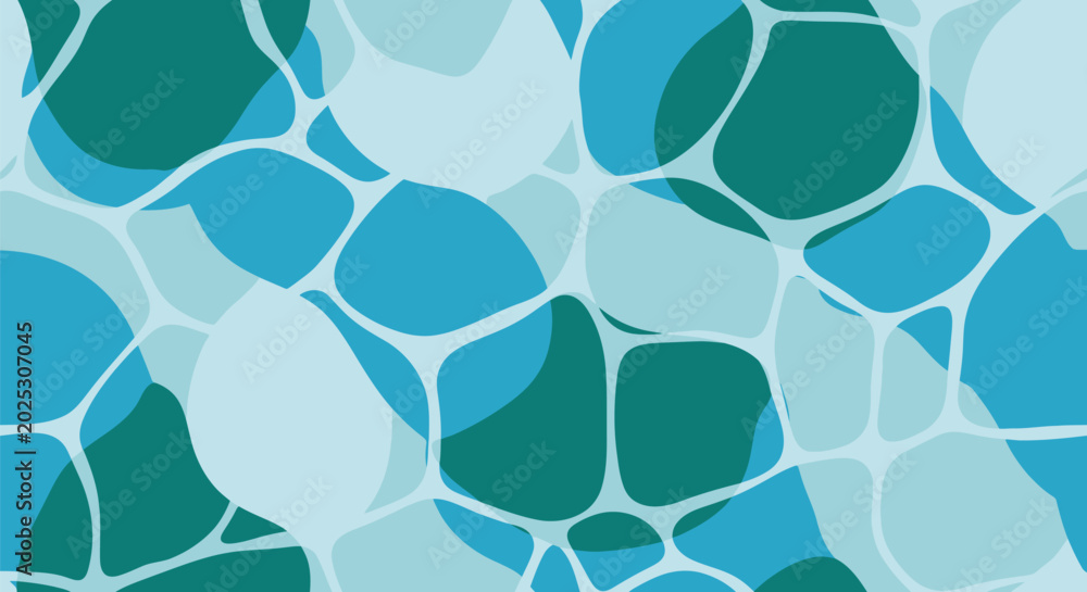 Obraz premium Abstract turquoise mosaic vector water texture background with ripple pattern and pool stone shapes