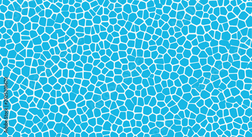 Blue mosaic water texture vector background with irregular pool tile pattern