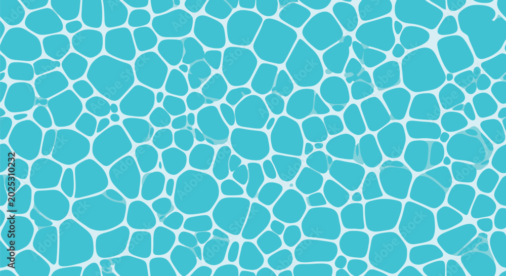 Obraz premium Turquoise Pool Water Texture Vector Background with Abstract Mosaic Pattern