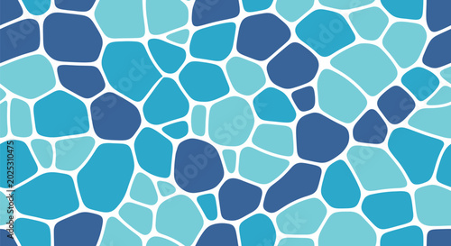 Blue Mosaic Water Texture Vector Pattern Background