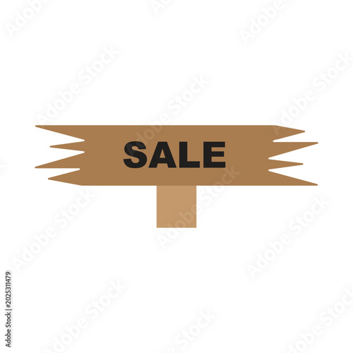 sale sign wooden icon marketing