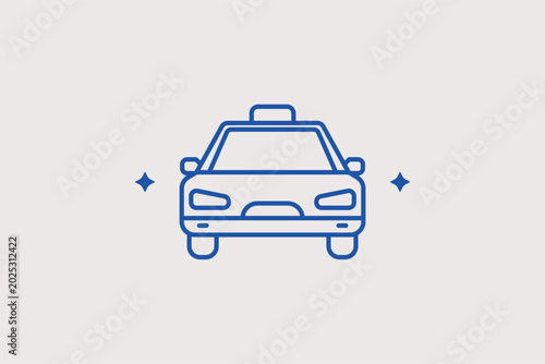 Canvastavla A city taxi cab front view line icon for urban passenger ridesharing applications and car service fare calculators
