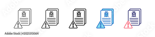 Foto Corrupt File Icon In 5 Different Styles Set Collection.