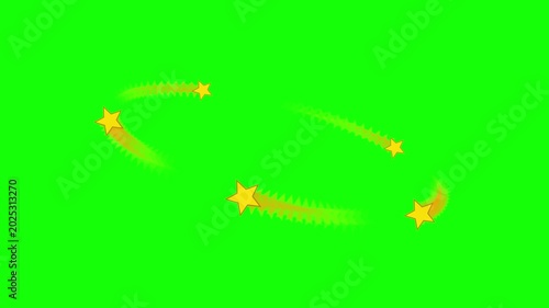 Rotating cartoon stars dizzy effect green screen. 4K Video