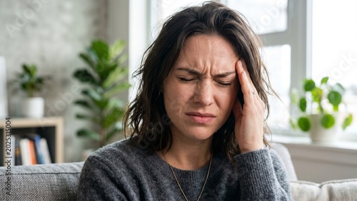 Stressed Office Worker at Home Office