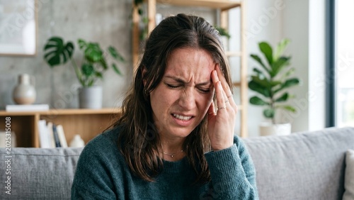 Stressed Office Worker at Home Office