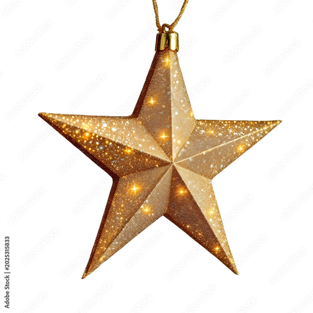 Fototapeta premium star ornament, isolated on isolated on a transparent background.