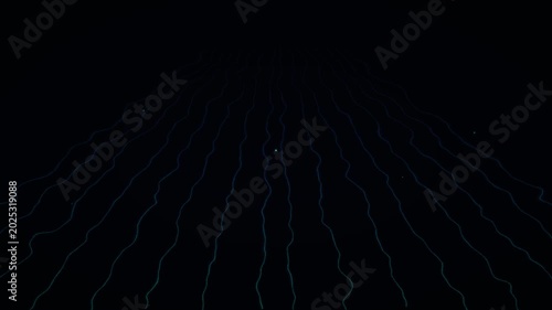 abstract topographic neon grid wavy terrain tech animation