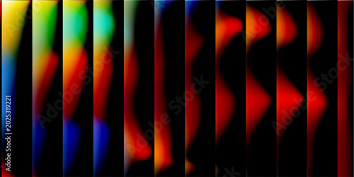 Bild auf Leinwand Abstract vibrant spectrum light streaks and blurred bokeh effect in vertical str