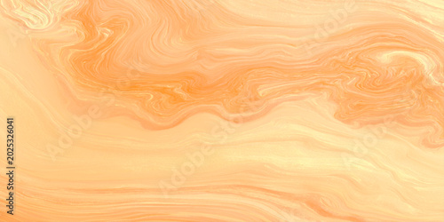 Billede på lærred Warm orange and yellow swirling marble texture background with smooth flowing pa