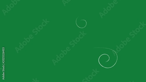 Hand Drawn Wind Blowing Effects Animation on Green Screen Background