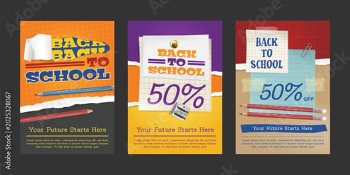 Foto School poster template with vibrant education theme for sale promotion