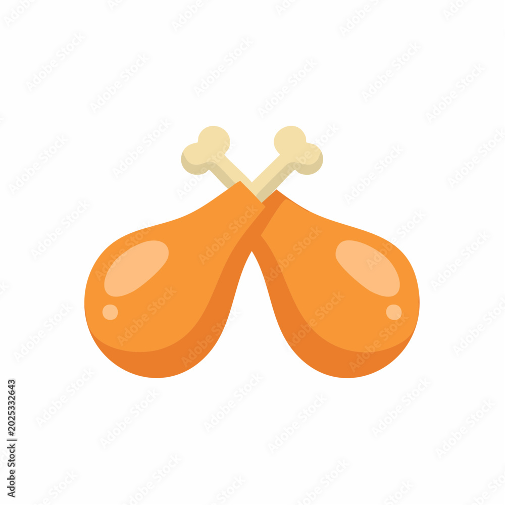 Fototapeta premium Two Fried Chicken Drumsticks Crossed