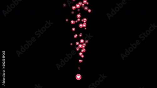Floating Pink Hearts Social Media Engagement Animation