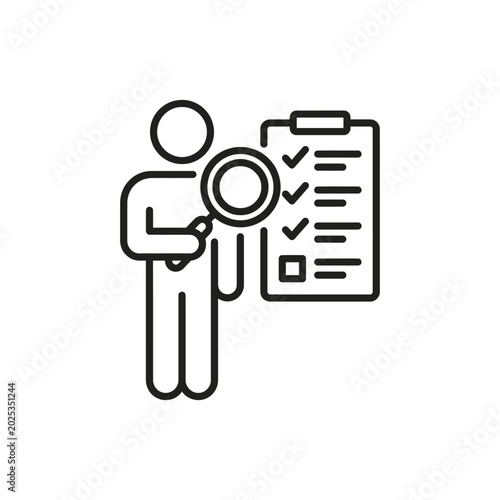 Audit and Inspection Checklist Line Icon