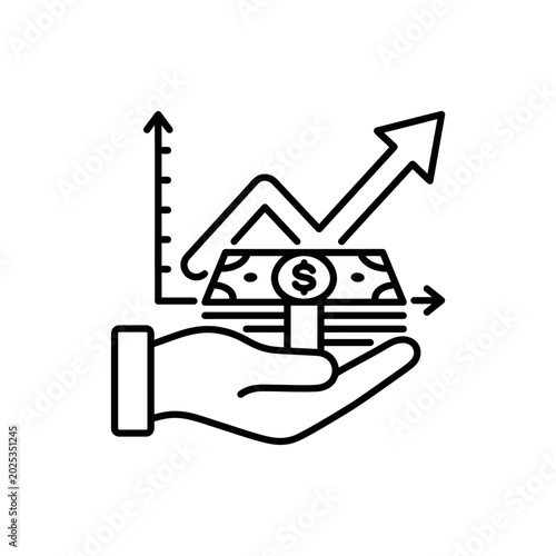 Financial Investment Growth Outline Icon