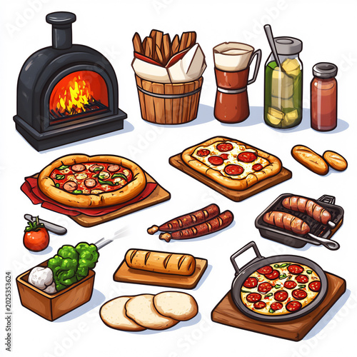 set of food icons