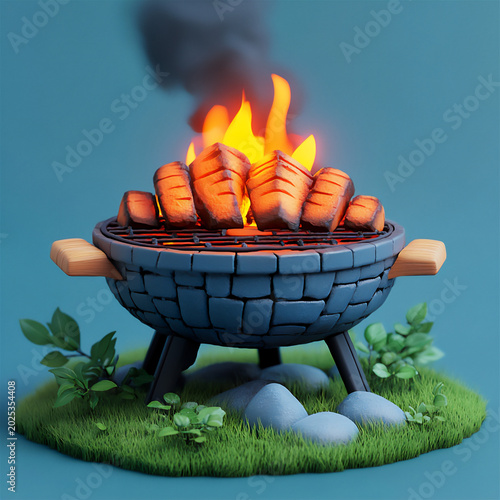 sausages on the grill