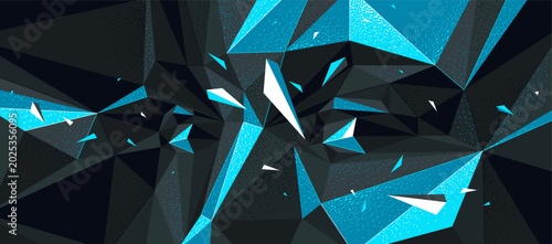 Tableau sur toile Low poly design of a boy male face in dark colors, vector illustration of a eyes looking at camera polygonal futuristic face wallpaper, artificial intelligence concept
