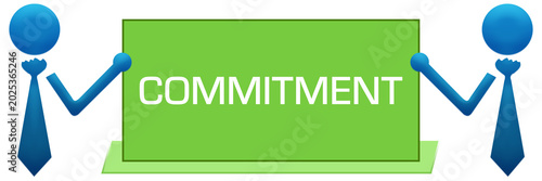 Cuadro en lienzo Commitment Banner Symbols Left Right Green Blue