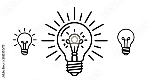 Bild auf Leinwand Trendy Flat Light Bulb Line Vector Icon for Technology Innovation and Creative I