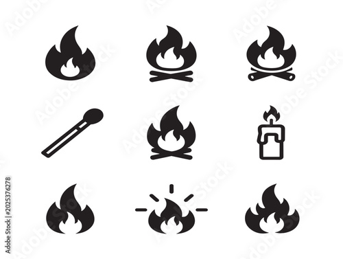 Fire icons vector illustration