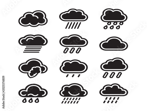 Cloud weather icons vector illustration