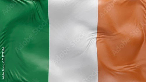 Ireland flag waving Seamless silk flag 3d animation slow motion Looping