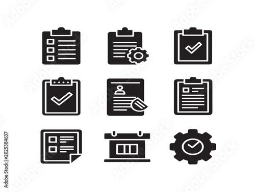 Clipboard icons vector illustration flat