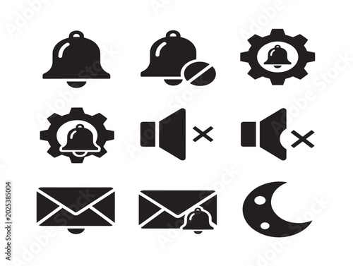 Notification icons vector illustration flat