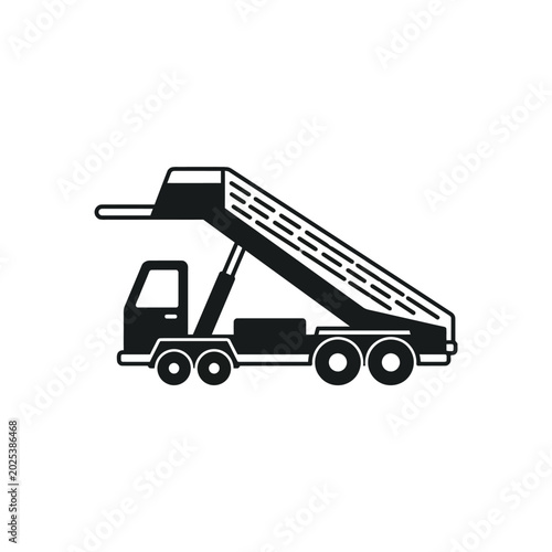 Tableau sur toile Airport passenger stair truck icon, a ground support vehicle with a movable stai